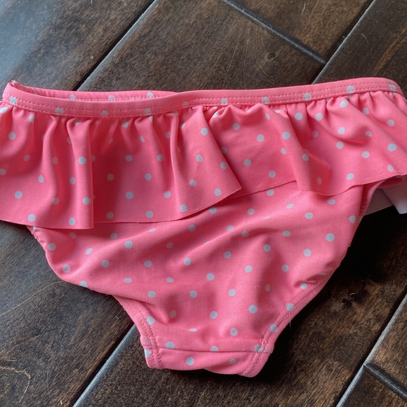 Carters Pink polka dot ruffle swim bottoms 4T - Picture 3 of 4